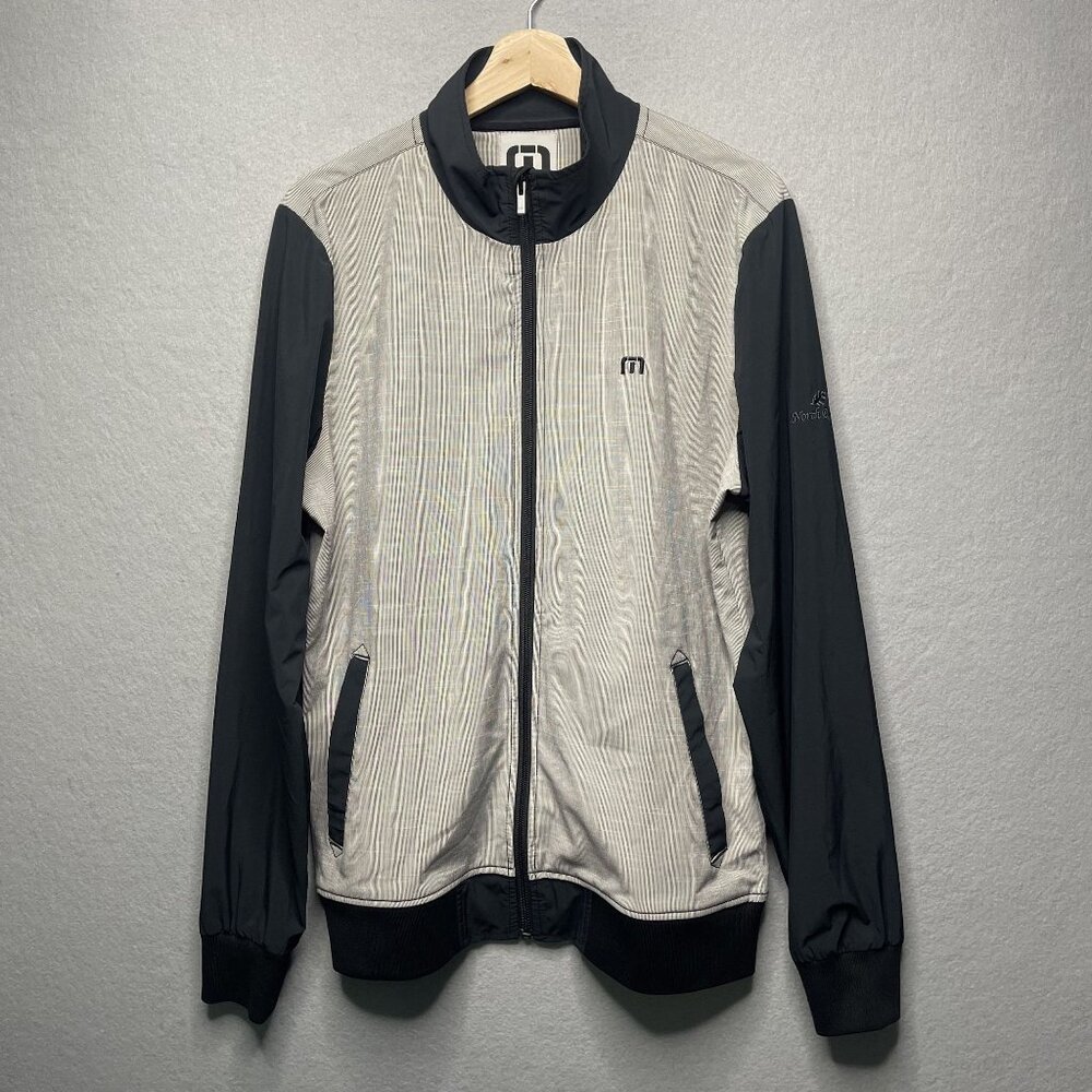 TravisMathew Mens North Ranch Full-Zip Golf Jacket M Black & Gray